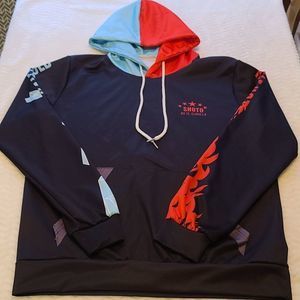 My Hero Academia Todoroki Black Hot Cold Quirk Hoodie Size 2XL